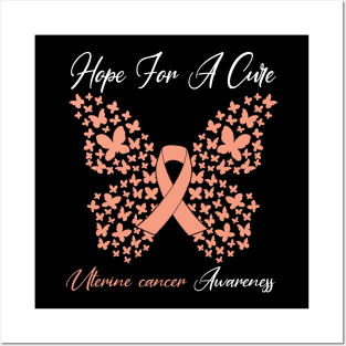 Hope For A Cure Butterfly Gift 3 Uterine cancer Posters and Art